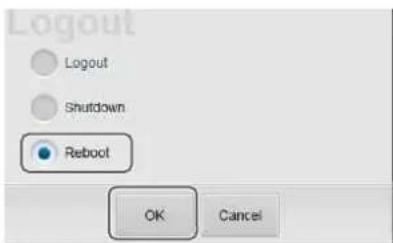 Logout Logout Shutdown Reboot OK Cancel