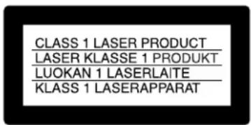 CLASS 1 LASER PRODUCT LASER KLASSE 1 PRODUKT LUOKAN 1 LASERLAITE KLASS 1 LASERAPPARAT