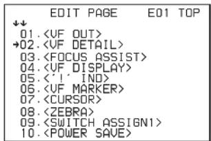 EDIT PAGE E01 TOP ↓↓ 01. →02. 03. 04. 05. <‘!’ IND> 06. 07. 08. 09. 10.