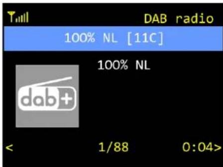 Till DAB radio 100% NL [11C] 100% NL dab+ < 1/88 0:04>