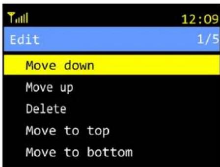 12:09 Edit 1/5 Move down Move up Delete Move to top Move to bottom