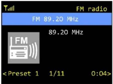 FM radio FM 89.20 MHz 89.20 MHz