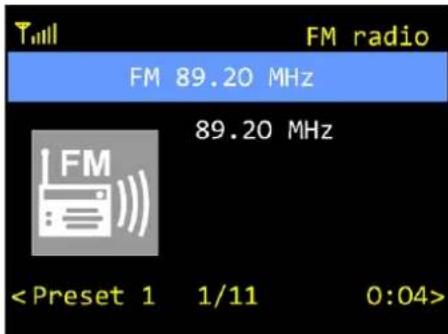 FM radio FM 89.20 MHz 89.20 MHz