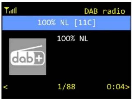 Till DAB radio 100% NL [11C] 100% NL dab+ < 1/88 0:04>