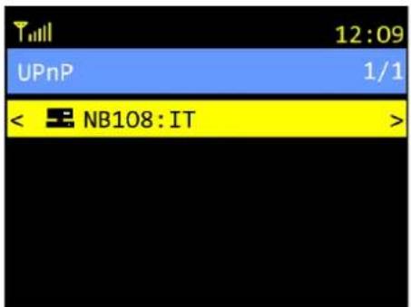 12:09 UPnP 1/1 < NB108:IT >