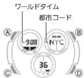 CASIO Baby-G MSG-W600 - ホームタイムとワールドタイムの入れ替え - 1