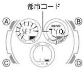 CASIO Baby-G MSG-W600 - ①時刻モードのときボタンを約2秒間押し続け、[ADJ]を表示したらⒶボタンを離します。 - 1
