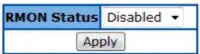 RMON Status Disabled Apply
