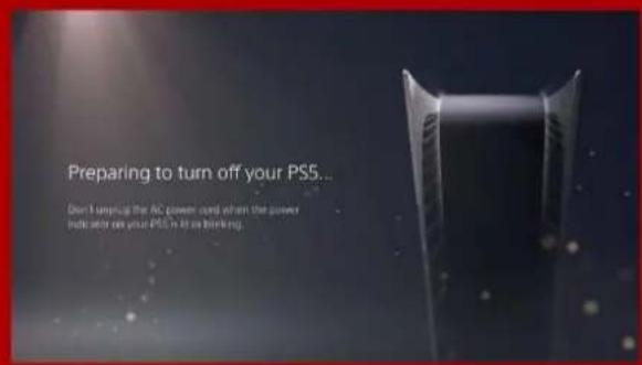 Preparing to turn off your PS5... Don't turn-up the AC power card when the power indicate your PS5 is to be blinking.