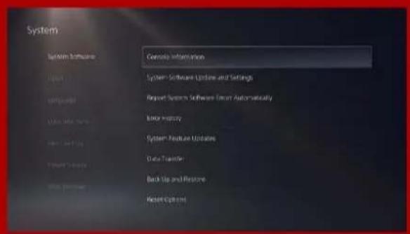 System System Software Console Information System Software Update and Settings Report System Software Event Automatically Key History System Feature Updates Data Transfer Back Up and Restore Reset Options