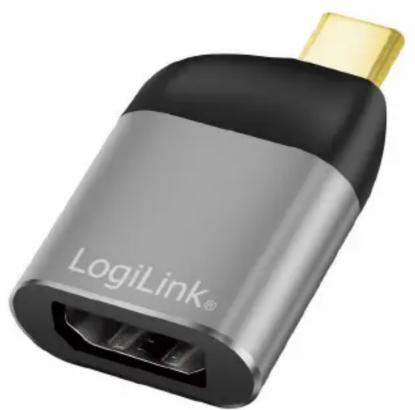 Close-up of a LogiLink connector with metallic and gold-colored casing (no visible text or symbols beyond branding)
