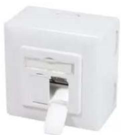 White wall-mounted electrical outlet switch with a single port (no text or symbols visible)