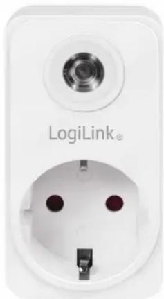 White LogiLink electrical socket with three pins (no text or symbols on the socket itself)