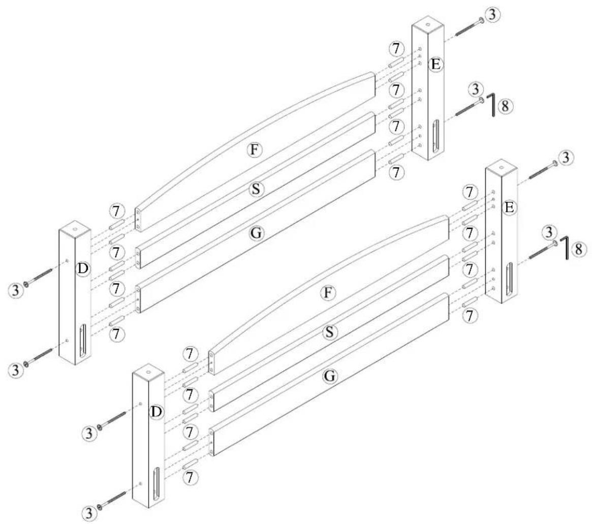 Technical diagram of a mechanical assembly with labeled components and numbered parts