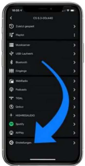 CS 6.3-00c440 Zuletzt gespielt Playlist Musikserver USB-Laufwerk Bluetooth Eingänge WebRadio Podcasts TIDAL Orbus HIGHRESAUDIO Spotify AirPlay Einstellungen