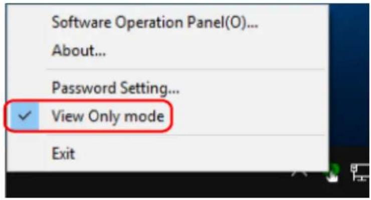 Software Operation Panel(O)... About... Password Setting... ✓ View Only mode Exit