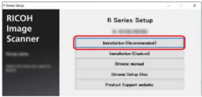 fi Series Setup RICOH Image Scanner fi Series Setup Installation (Recommended) Installation (Custom) Browse manual Browse Setup Disc Product Support website