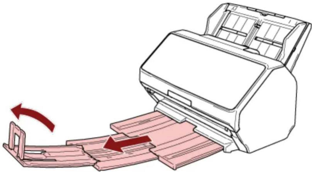 RICOH fi-8190 - Pull out the stacker and stacker extensions 1 and 2. - 1