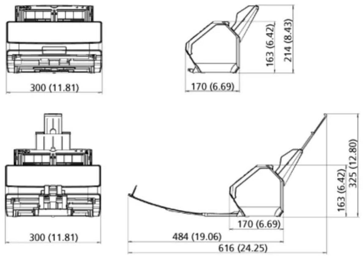 RICOH fi-8190 - Outer Dimensions - 1