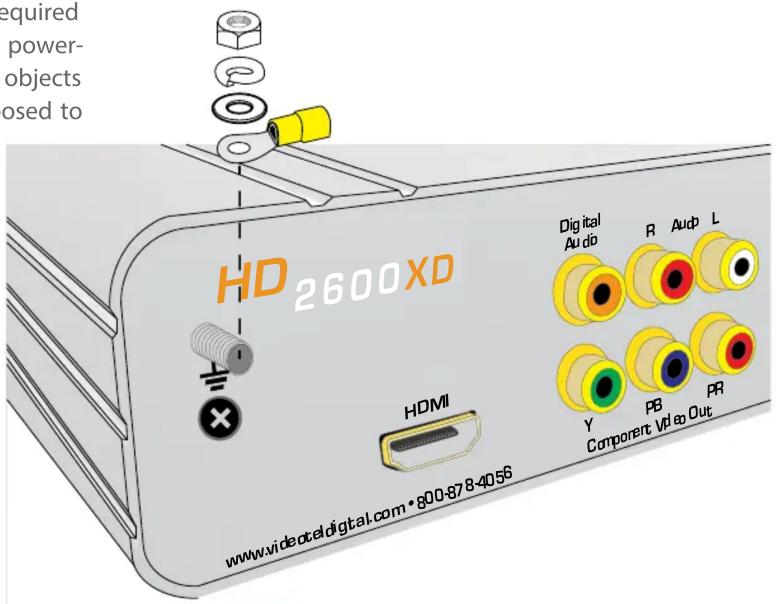 required power- objects osed to HD 2600XD HDMI Digital Audio R Audi L Y PB PR Component Vid Out www.vidoceldigital.com • 800-87-8-4056