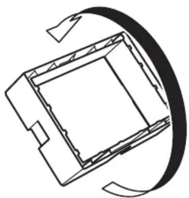 Reine technische Linienzeichnung eines mechanischen Bauteils ohne Text oder Symbole