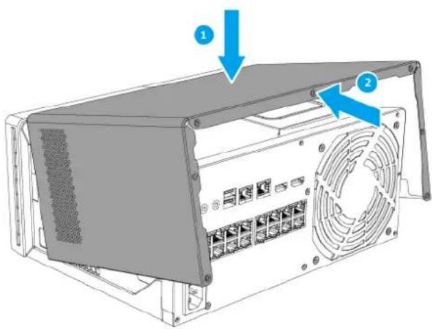 QNAP QGD-3014 - Die Gehäuseabdeckung wieder anbringen - 1