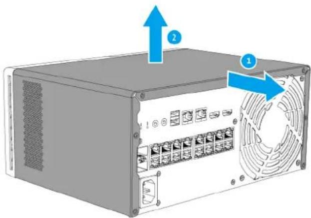 QNAP QGD-3014 - Entfernen der Gehäuseabdeckung - 2