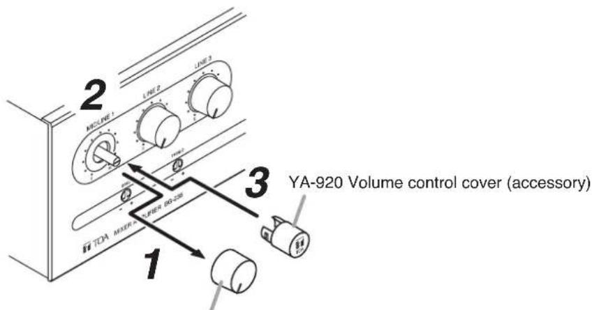 YA-920 Volume control cover (accessory) 1 2 3 LINE 1 LINE 2 LINE 3 TCA MIXER TAIEN 05-28