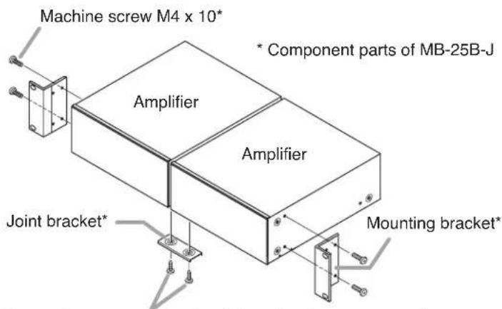 Machine screw M4 x 10* * Component parts of MB-25B-J Amplifier Amplifier Joint bracket* Mounting bracket*