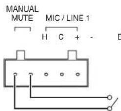 MANUAL MUTE MIC / LINE 1 H C + - E