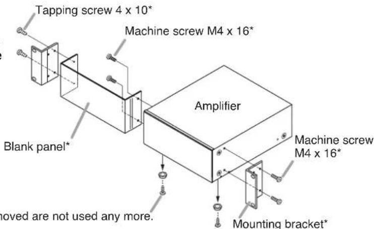 Tapping screw 4 x 10* Machine screw M4 x 16* Blank panel* Amplifier Machine screw M4 x 16* Mounted bracket* moved are not used any more.