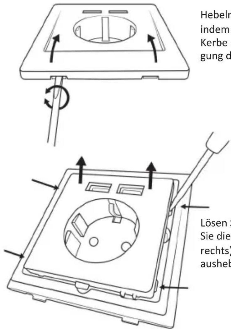 Hebelr indem Kerbe gung d Lösen S Sie die rechts) ausheb
