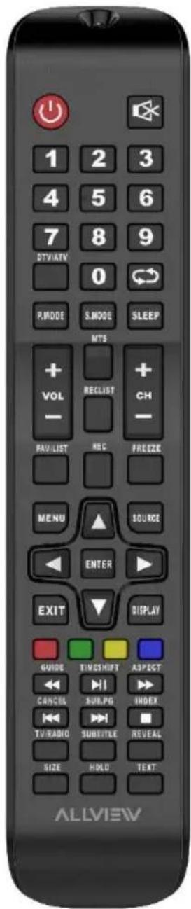 1 2 3 4 5 6 7 8 9 DTV/ATV 0 P.MODE S.MODE SLEEP MTS + VOL RECLIST + - RAV/LIST REC FREEZE MENU SOURCE ENTER EXIT DISPLAY GUIDE TIMESHIFT ASPECT CANCEL SURPG INDEX TV/RADIO SUBTITLE REVEAL SIZE HOLD TEXT ALLVIEW