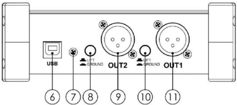 USB 6 7 8 OUT2 9 10 OUT1 LIFT GROUND LIFT GROUND