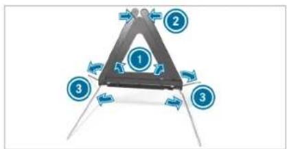 Mercedes-Benz C-Class Sedan (2024) - Setting up the warning triangle - 1