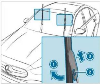 Mercedes-Benz C-Class Sedan (2024) - Changing the windshield wiper blades - 1