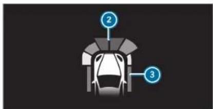 Diagram of a car interior with labeled parts 2 and 3, likely indicating parts of the vehicle or engine.