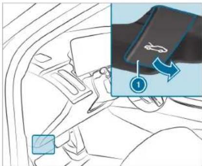 Diagram showing car seatbelt adjustment with labeled step 1 and directional arrow