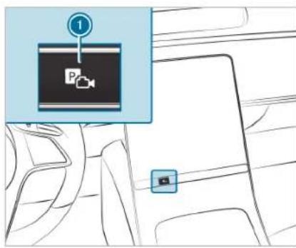 Diagram showing a parking seat with a location pin and a car interior, labeled with number 1.