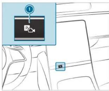 Diagram showing a car interior with a parking seat icon and a numbered label pointing to it, likely indicating a location or location.
