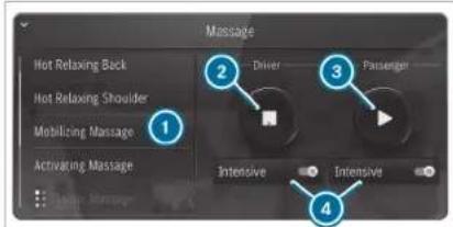 Massage Hot Relaxing Back Hot Relaxing Shoulder Mobilizing Massage Activating Massage Driver Passenger Intensive Intensive 1 2 3 4