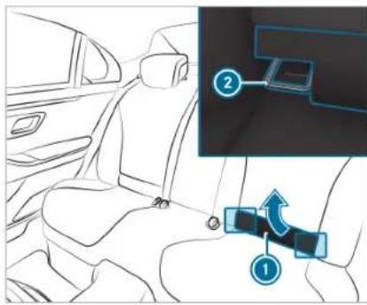 Diagram showing car seatbelting with labeled parts and directional arrows indicating movement or force
