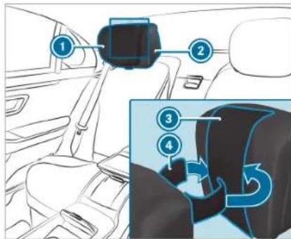 Diagram of car interior showing seatbelt and dashboard placement with numbered labels