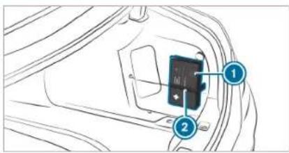 Technical diagram showing a component with numbered annotations pointing to a labeled section