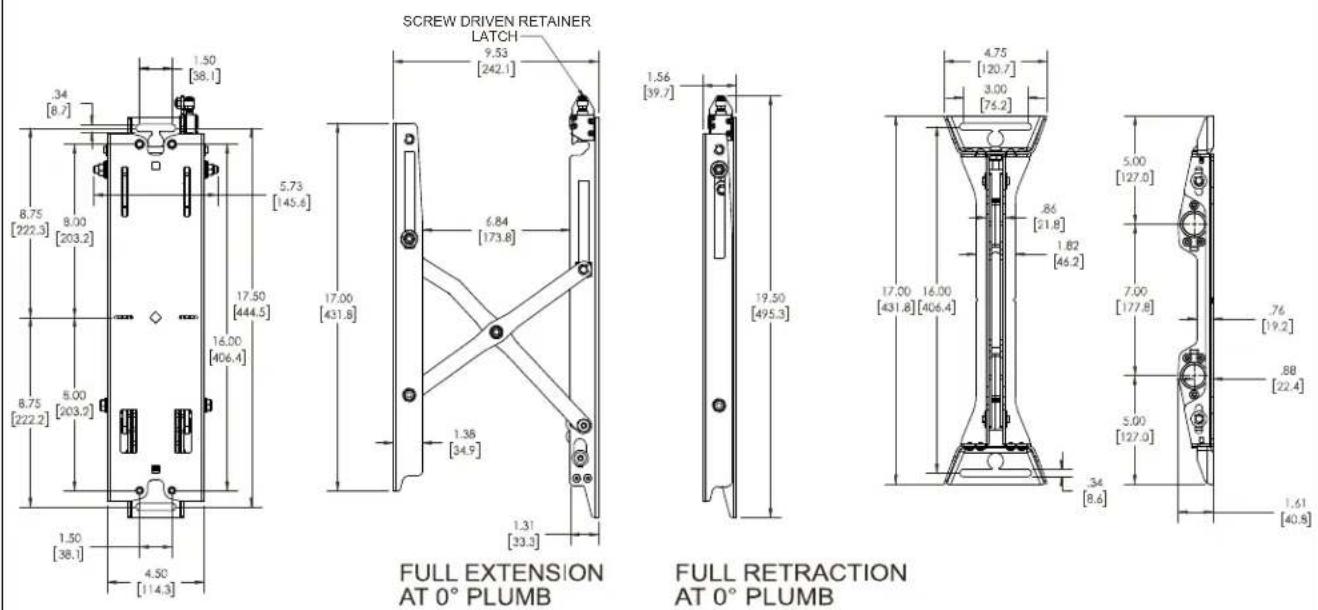 Chief FCAXV1U - DIMENSIONS - 1