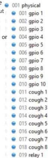 001 physical 001 gpio 1 002 gpio 2 003 gpio 3 004 gpio 4 005 gpio 5 006 gpio 6 007 gpio 7 008 gpio 8 009 gpio 9 010 gpio 10 011 cough 1 012 cough 2 013 cough 3 014 cough 4 015 cough 5 016 cough 6 017 cough 7 018 cough 8 019 relay 1