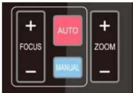 + FOCUS - AUTO MANUAL + ZOOM -