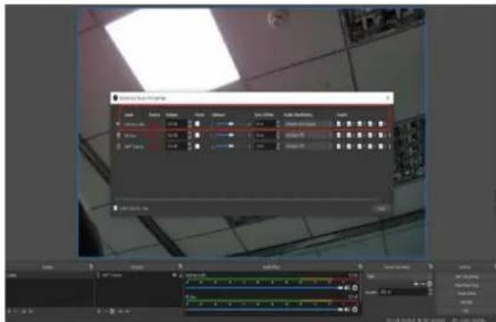 Screenshot of a video editing software interface showing audio effect controls and timeline controls