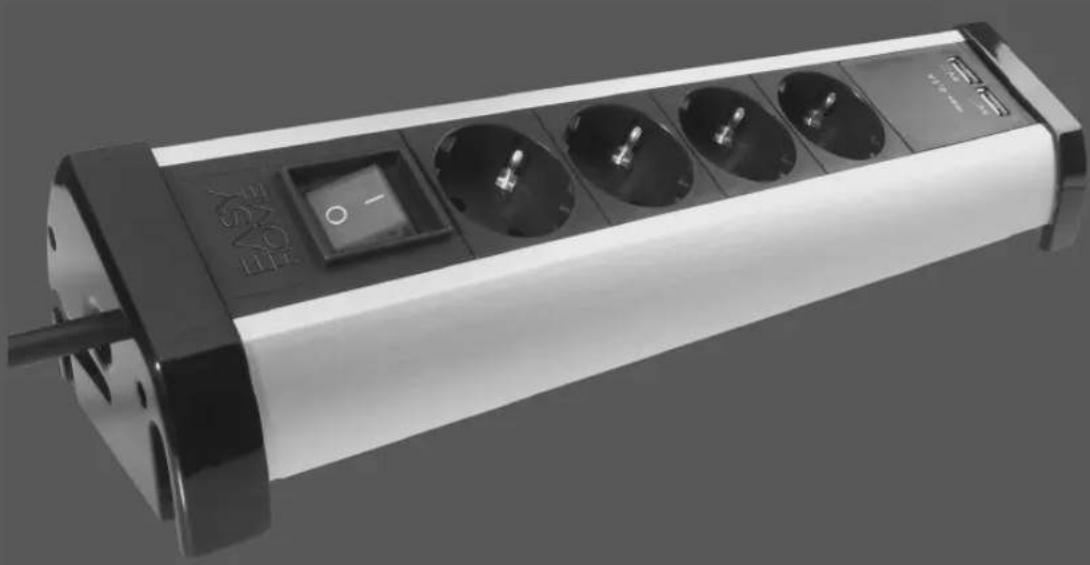 Easy Home GT-SL-USB-04w - Design-Tischsteckdosenleiste mit USB Anschluss - 1