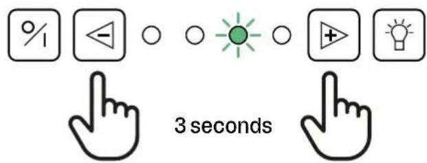 % ← ○ ○ ● + ● 3 seconds